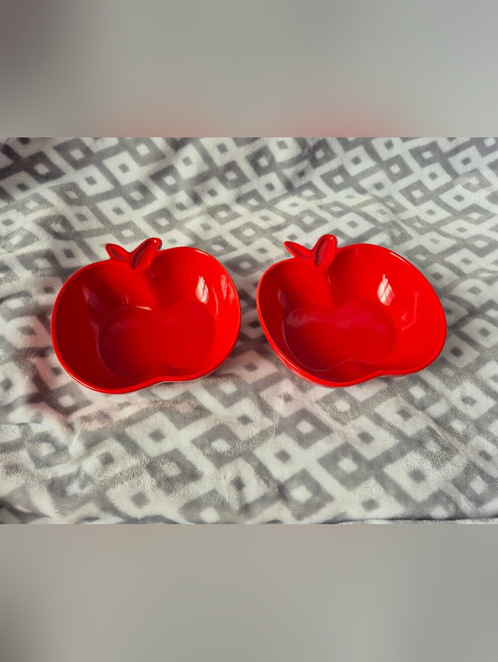 Martha Stewart Collection - Set of 2 Bright Red Apple-Shaped Bowls